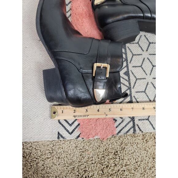 UNISA PHILLIPPA BLACK ANKLE BOOTIES W SIDE BUCKLE DETAILS, SZ 8.5 - Picture 15 of 16
